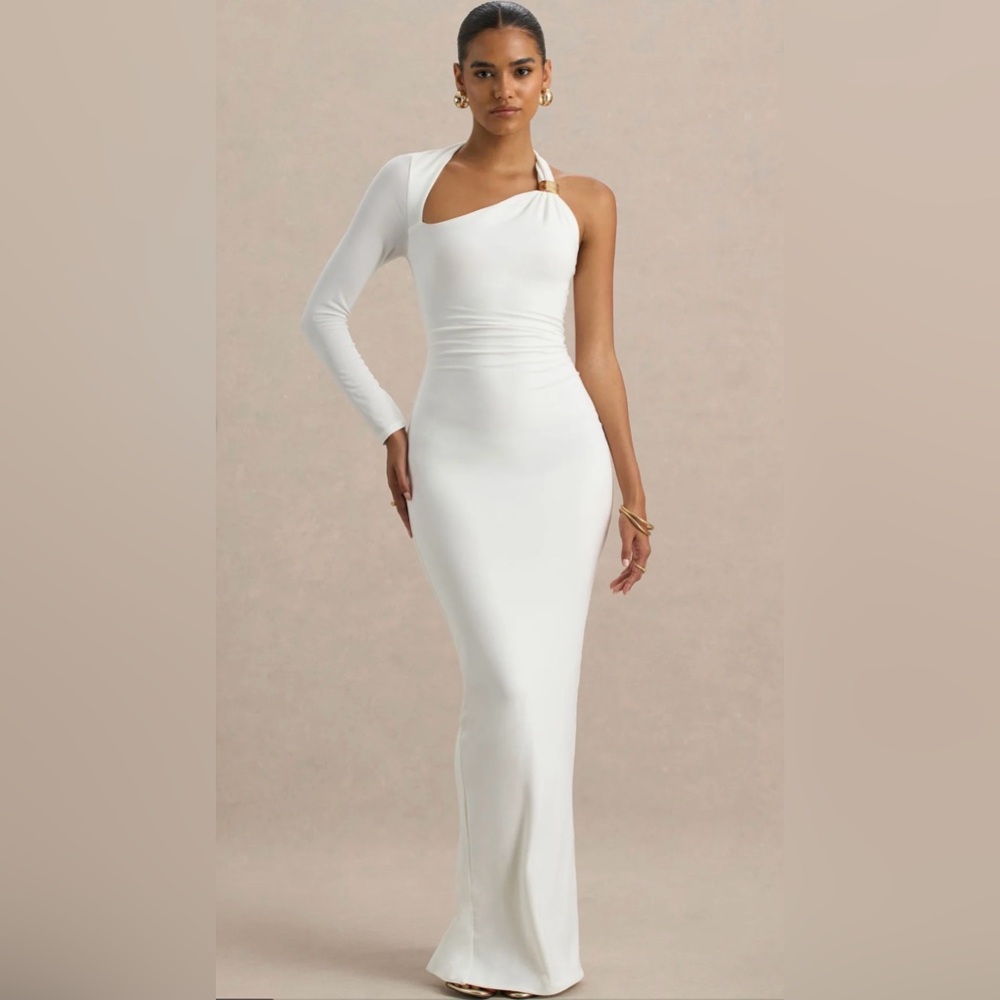 Chic One-Shoulder White Dress Club London NWT Size 4